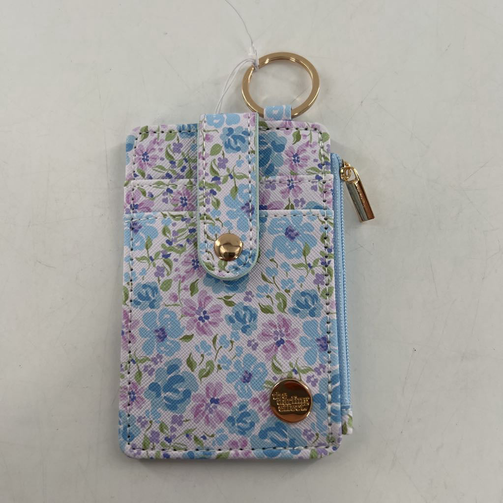 floral keychain wallet-blu