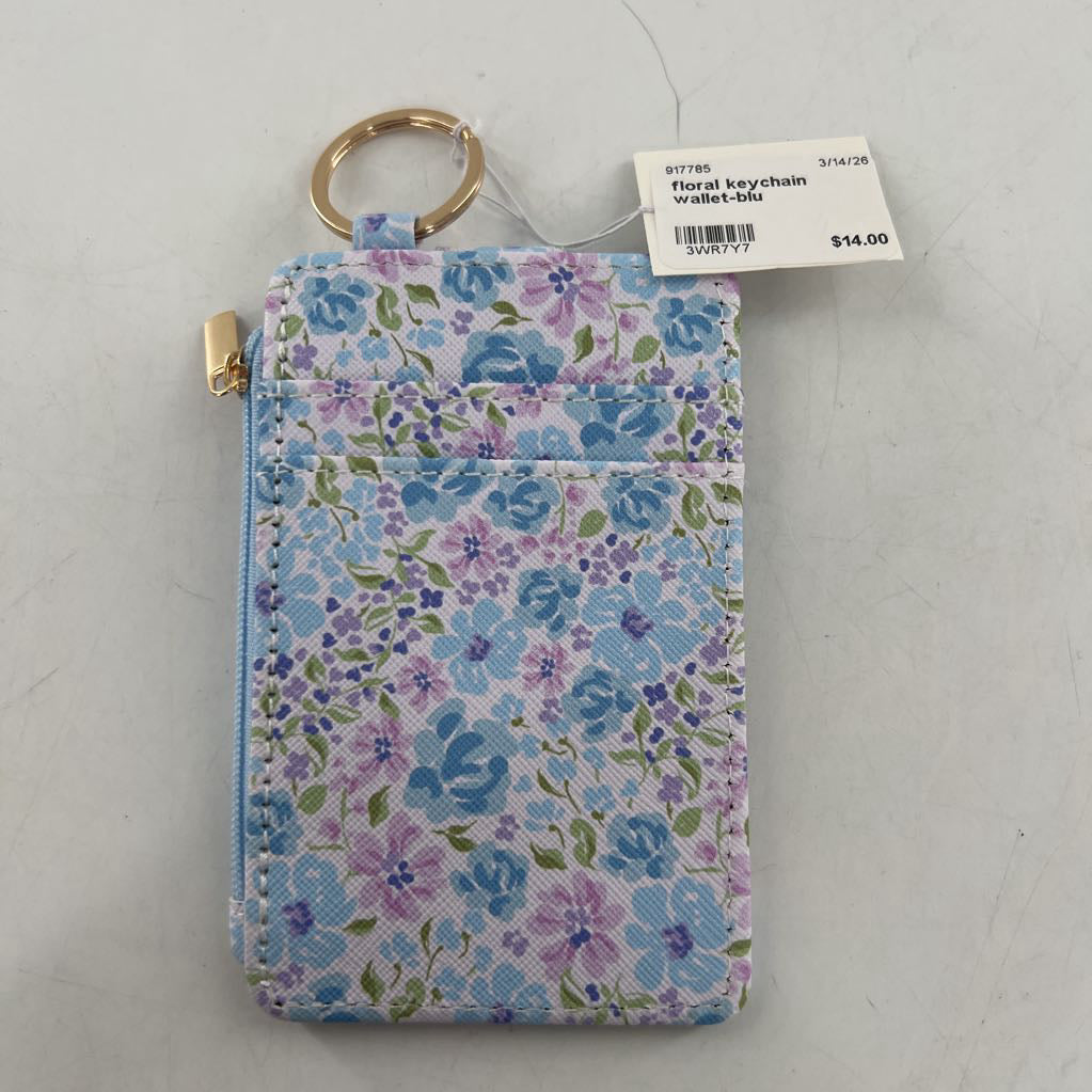 floral keychain wallet-blu