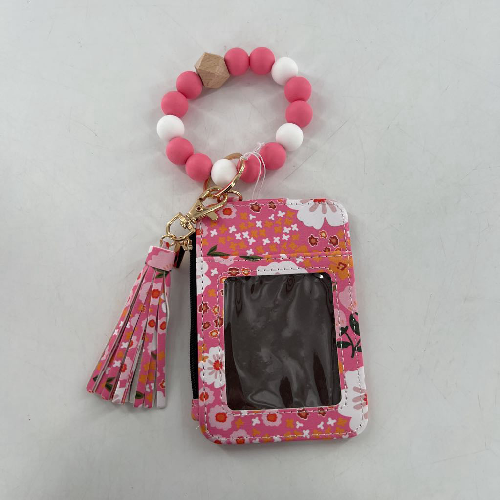 floral keychain wallet-pnk