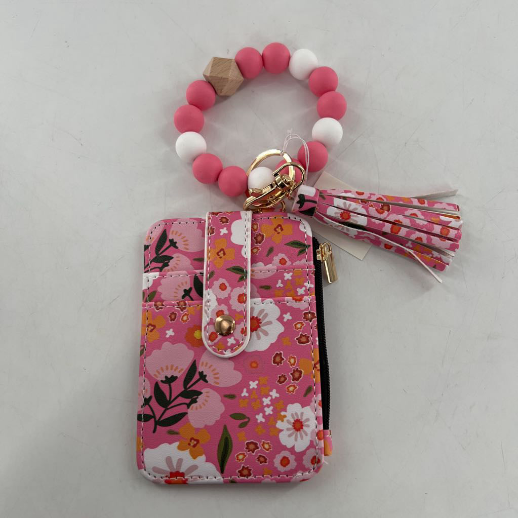 floral keychain wallet-pnk