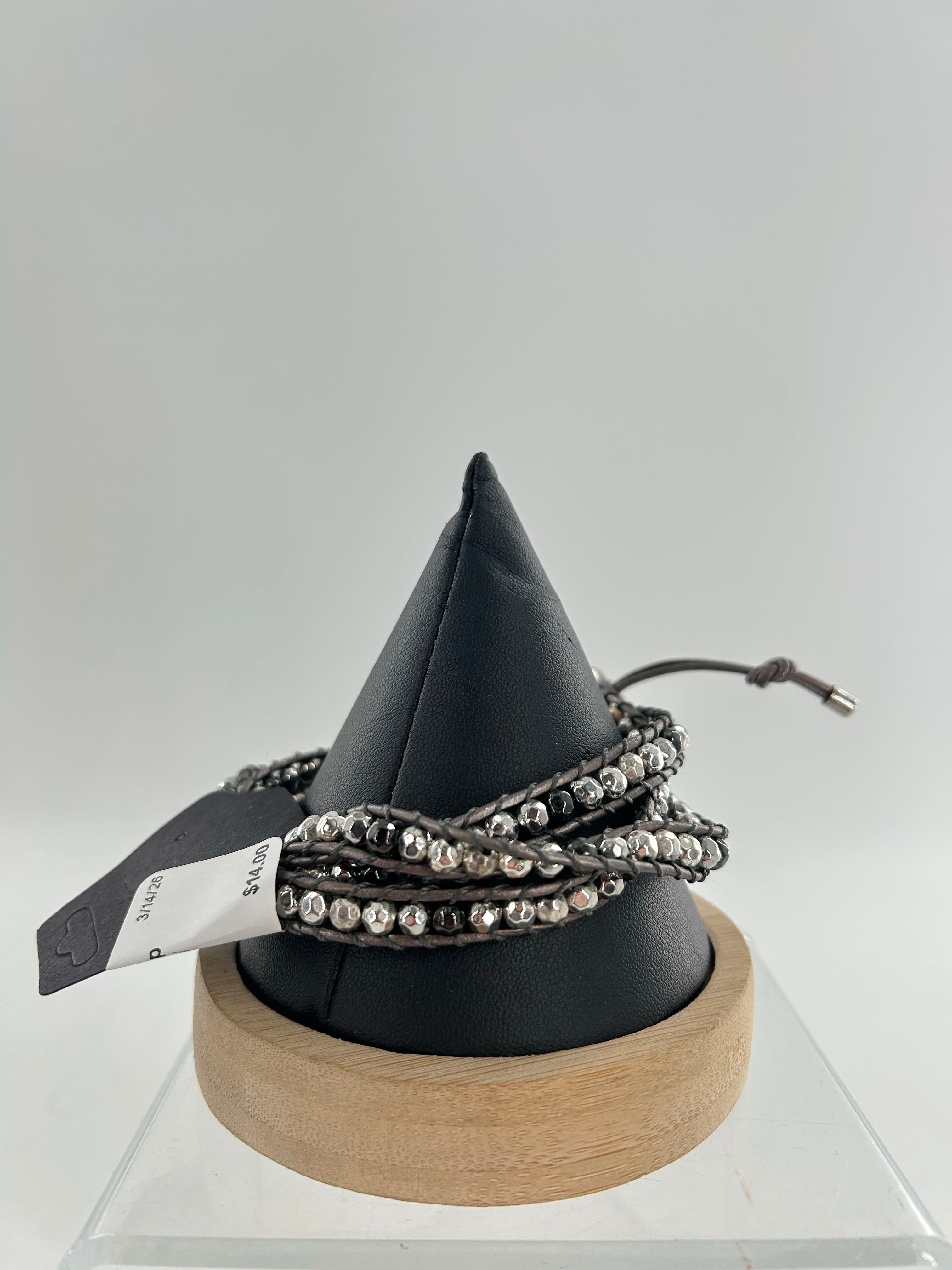 beaded wrap bracelet-gry