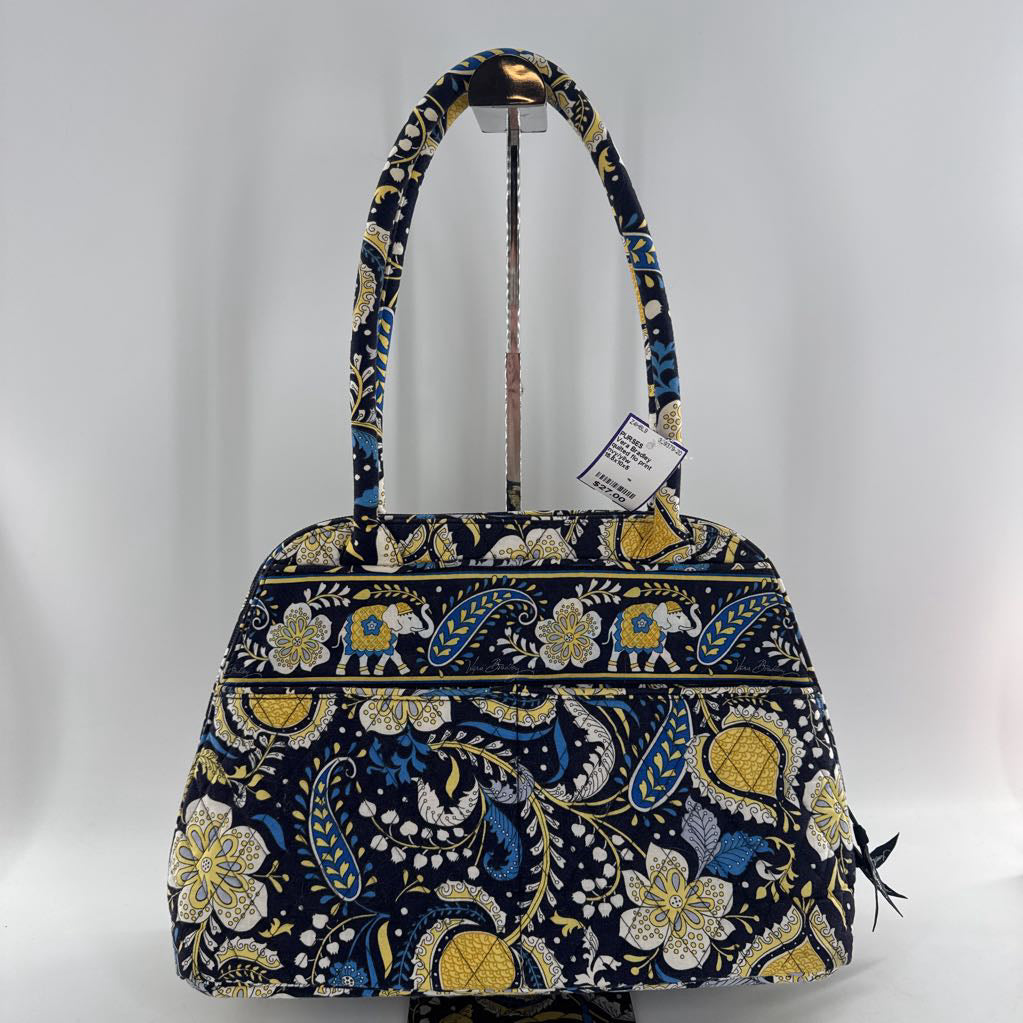 quilted flo print shoulder bag