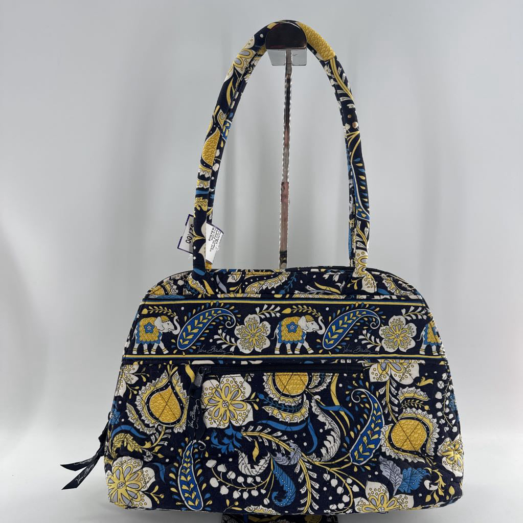 quilted flo print shoulder bag
