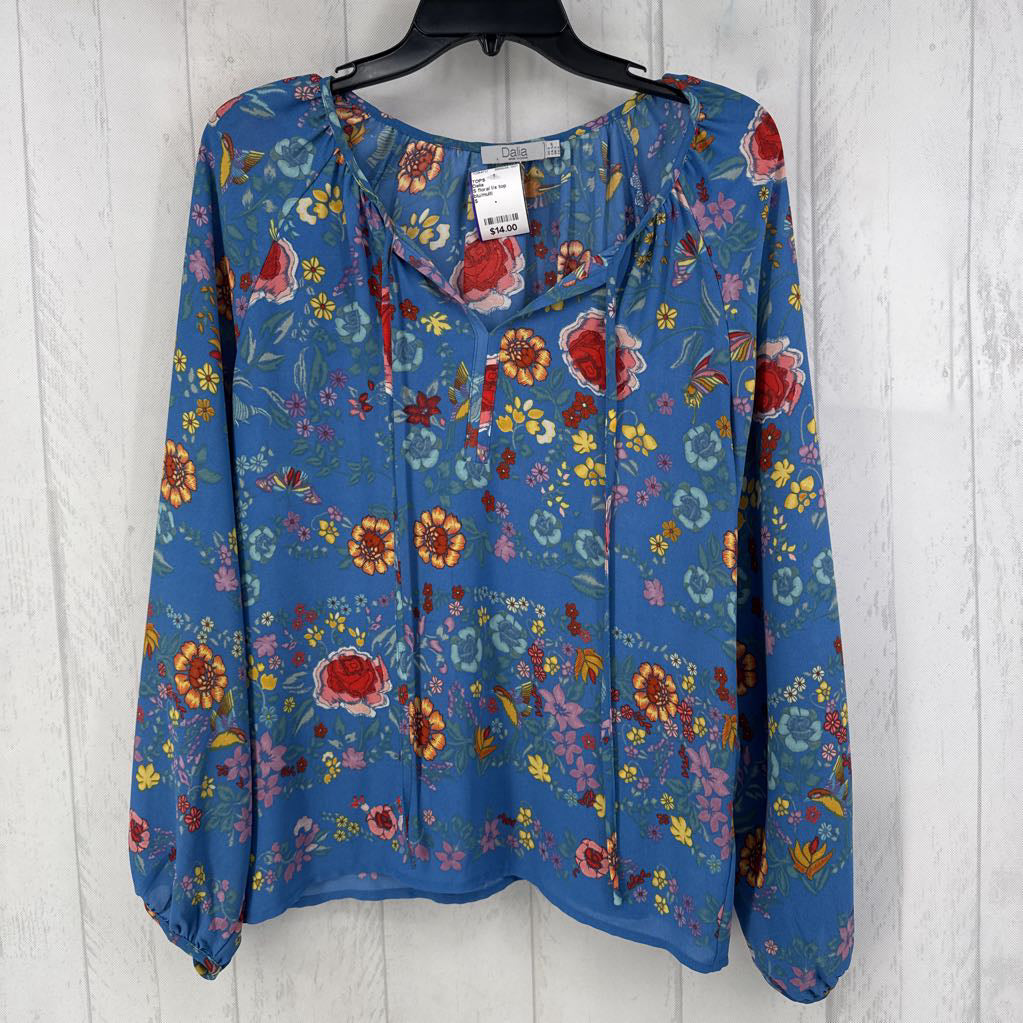 S floral l/s top
