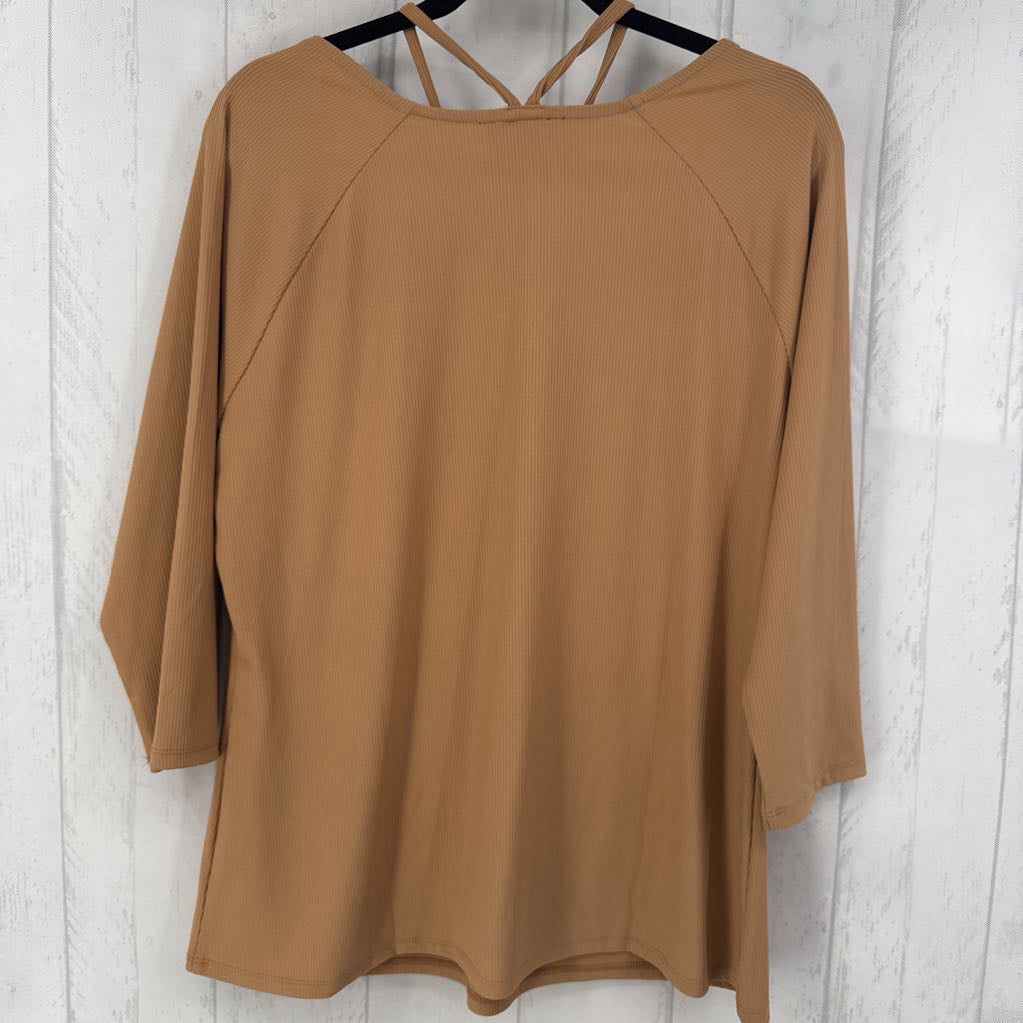 R60 18/20 fitted square neck 3/4 raglan slv