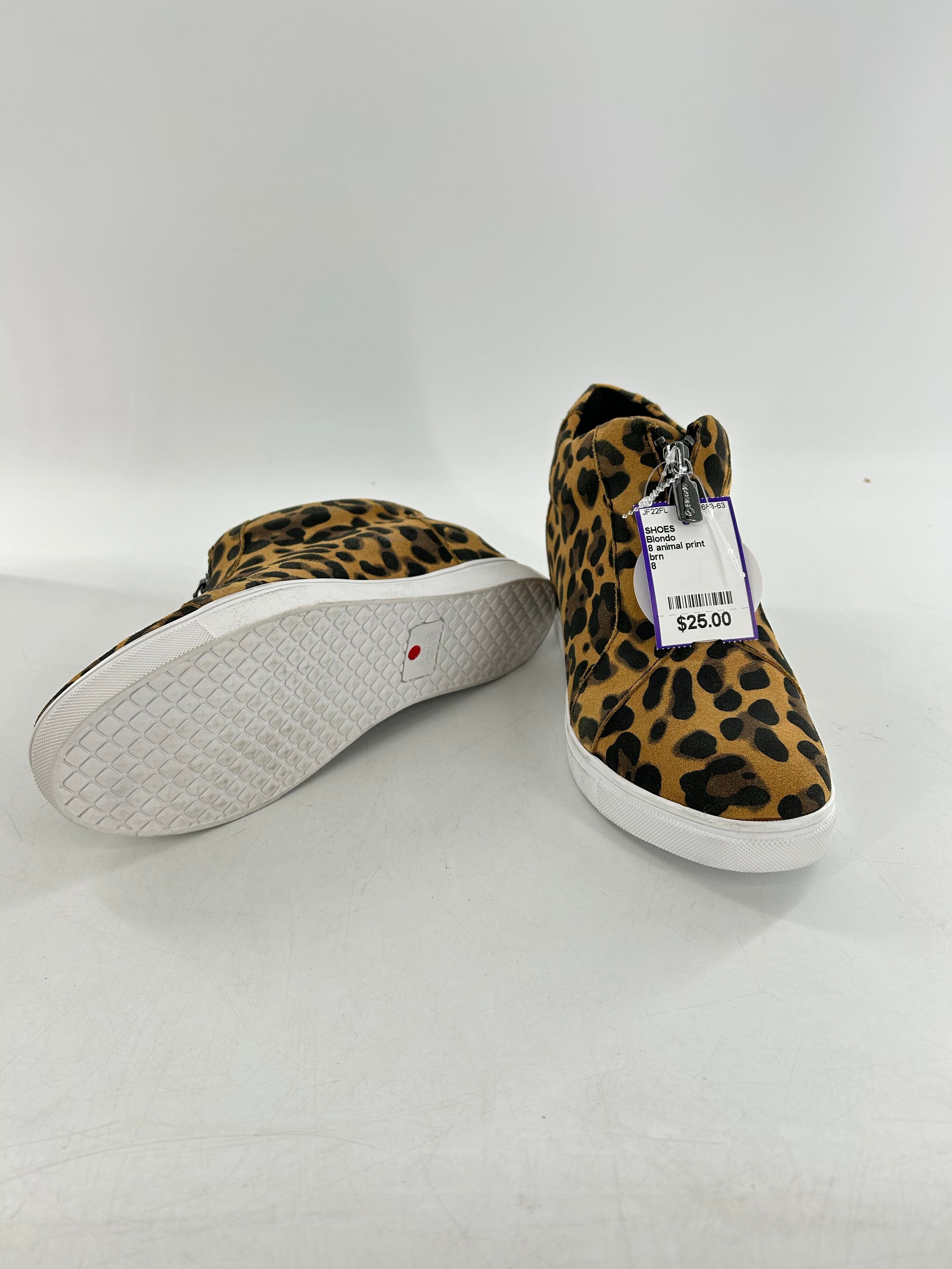 8 animal print wedge sneakers