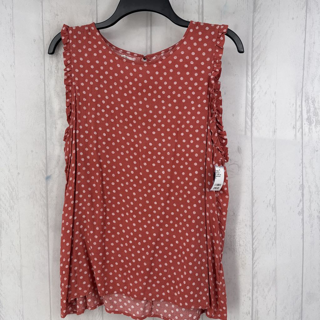 XL polka dot ruffled tank
