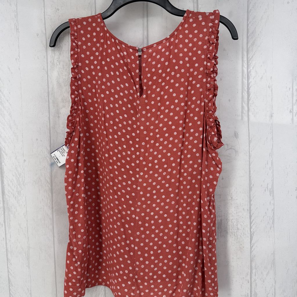 XL polka dot ruffled tank