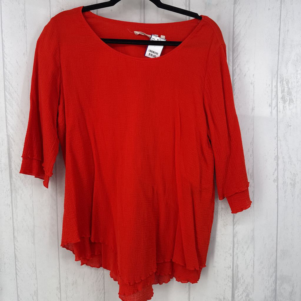 L textured elbow slv tunic