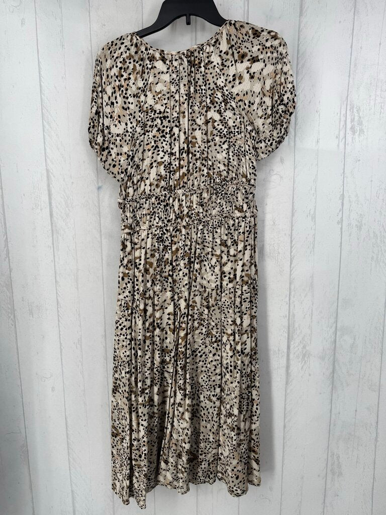 XS animal print v-neck s/s dress
