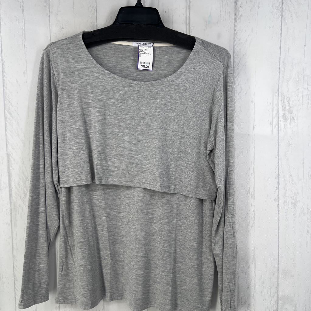 XL scoop neck l/s nursing top