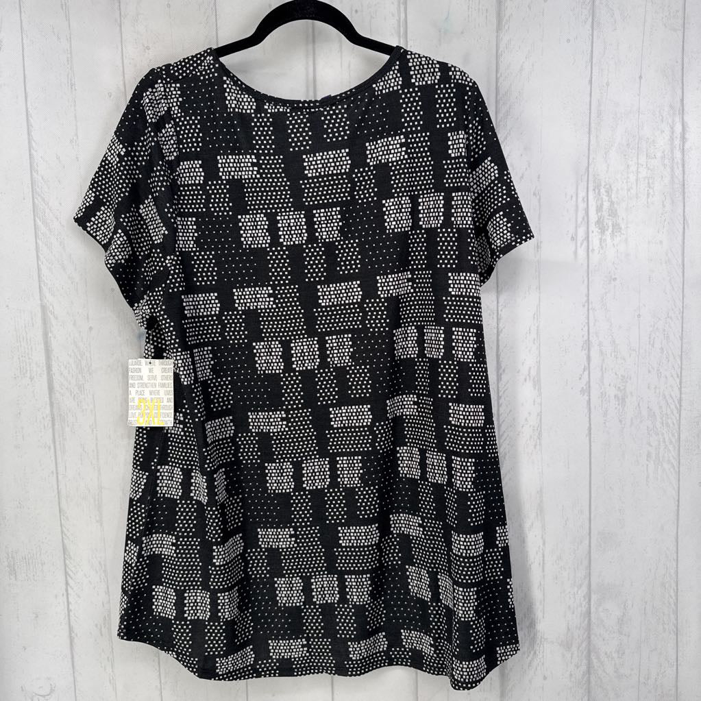 3XL printed scoop neck s/s tee