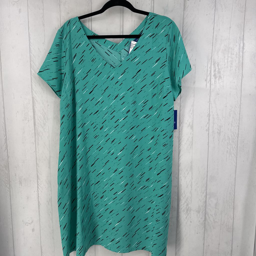 R40 XXL printed v-neck s/s dress