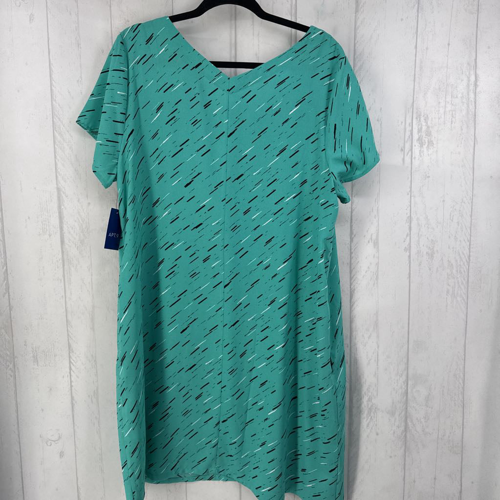 R40 XXL printed v-neck s/s dress