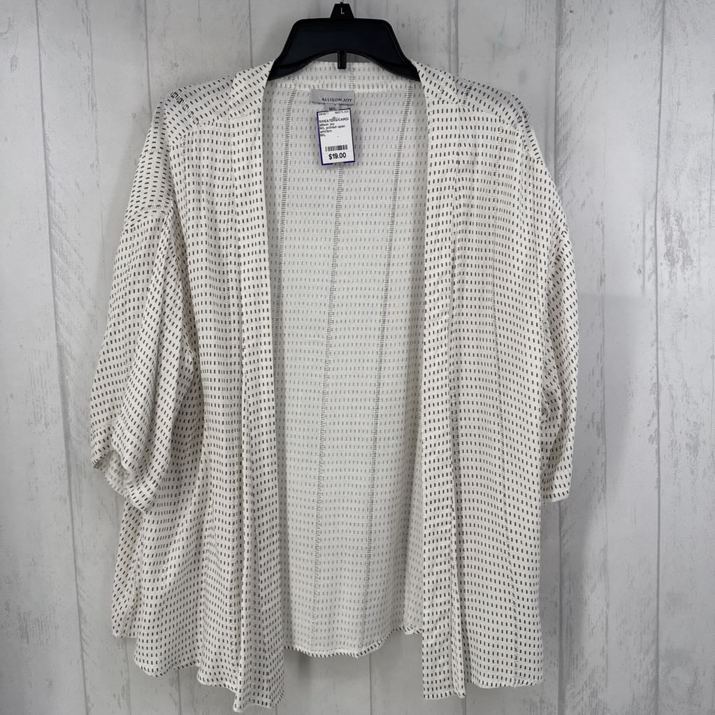 M/L printed open front s/s cardi