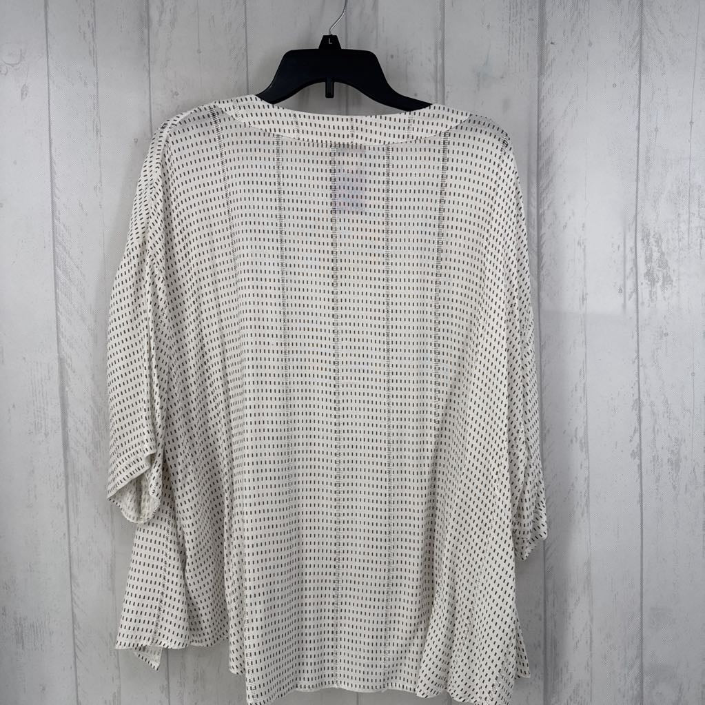 M/L printed open front s/s cardi