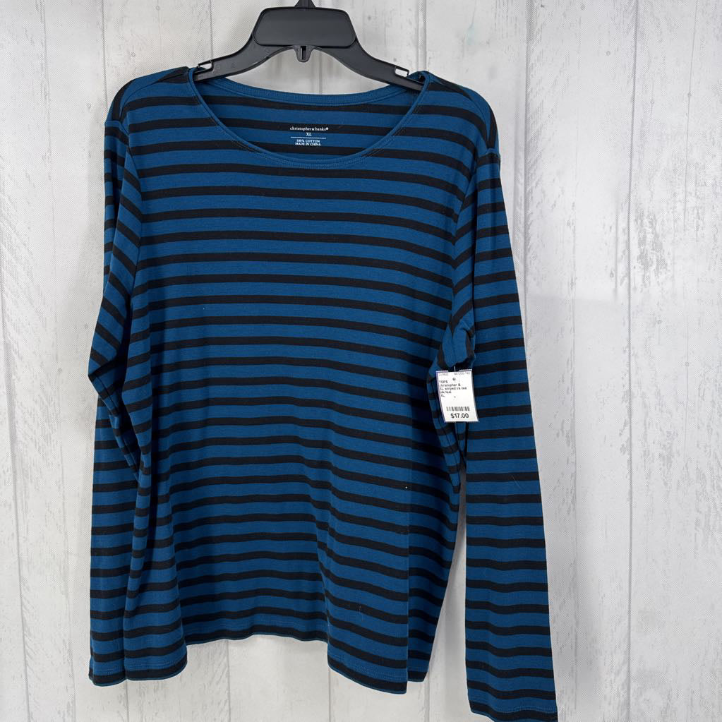 XL striped l/s tee