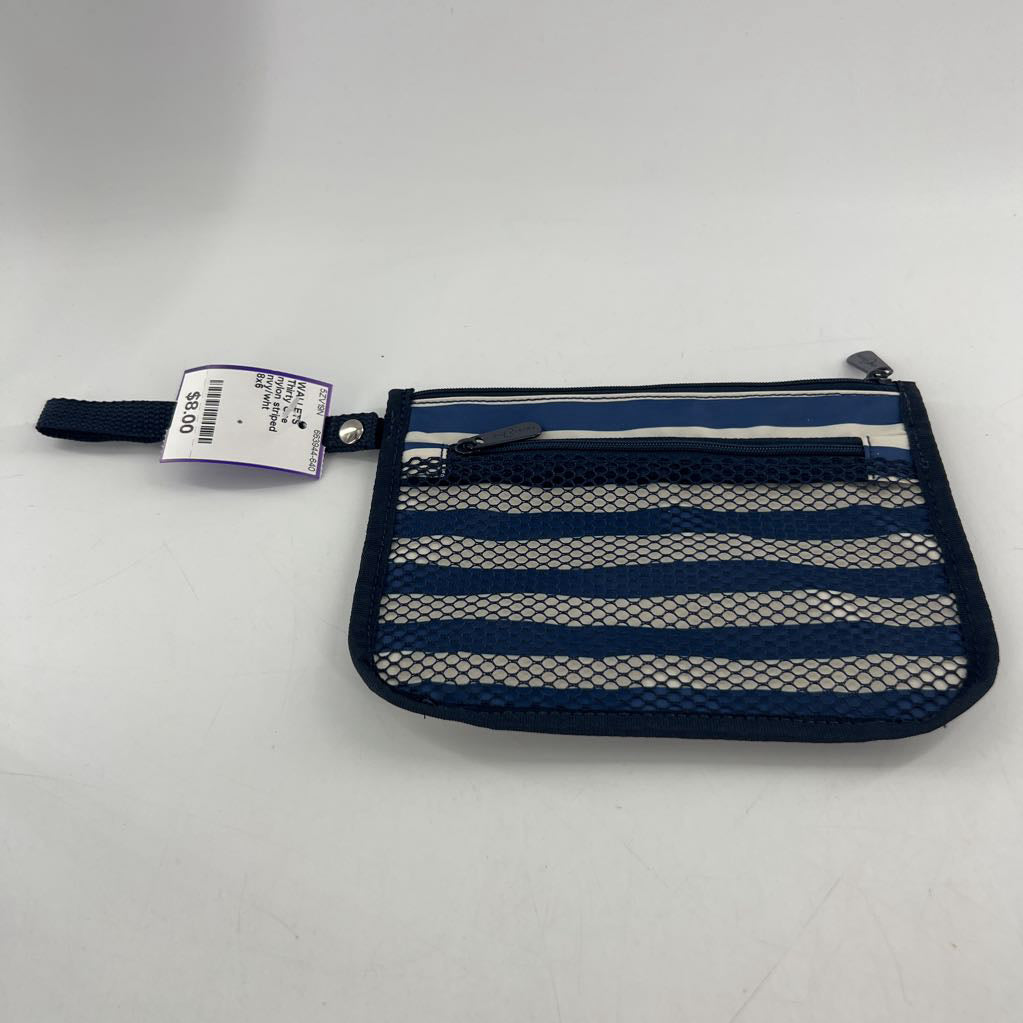 nylon striped wristlet