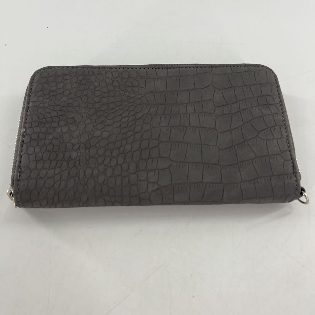 embossed zip-around wallet