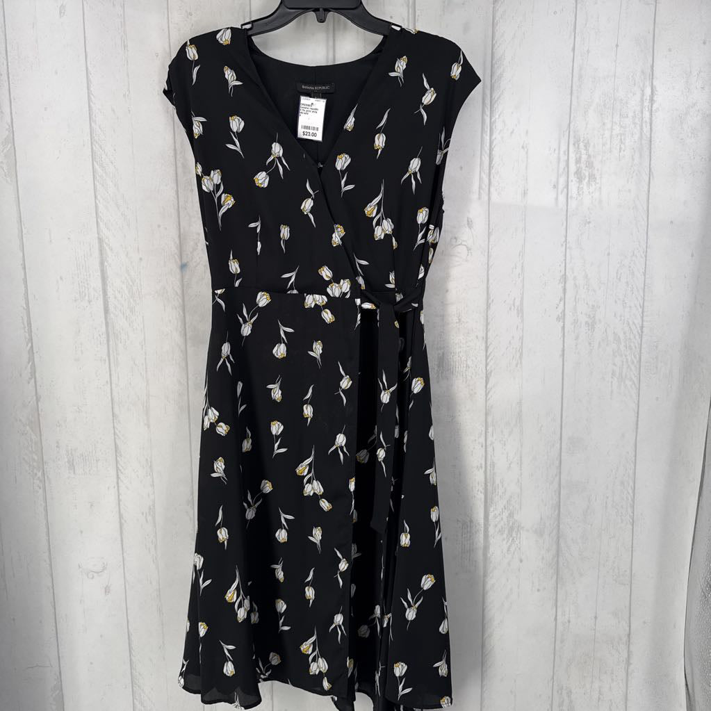 8 flo print slvls wrapdress