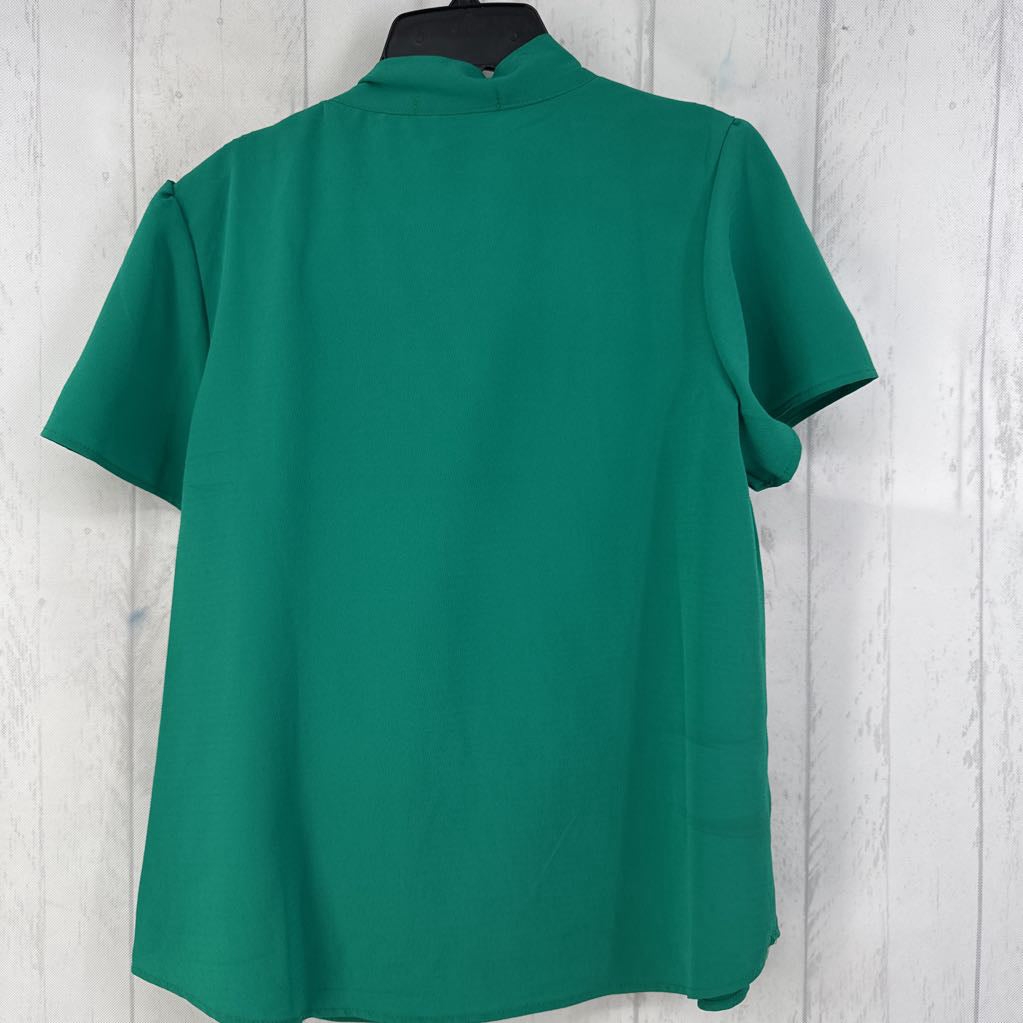 M mock neck w/ bow s/s top
