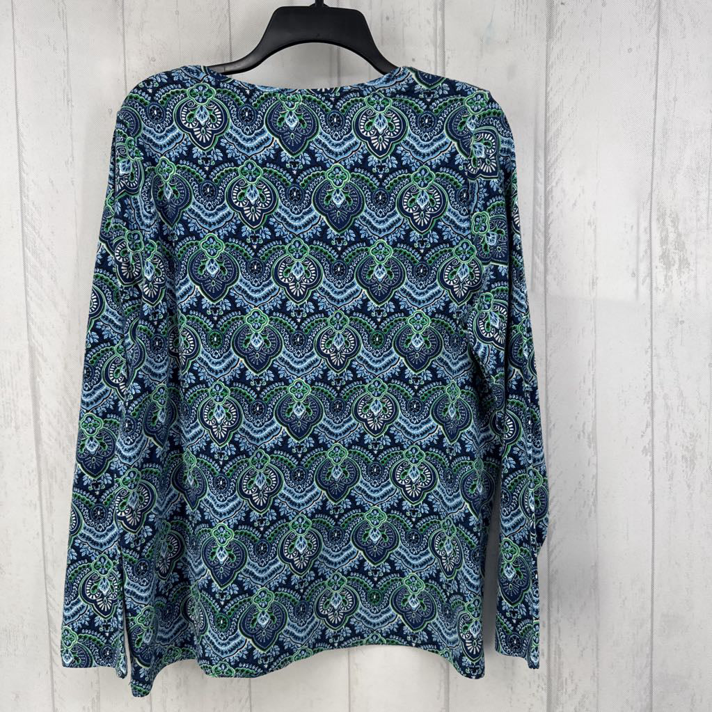 1X damask print l/s tee