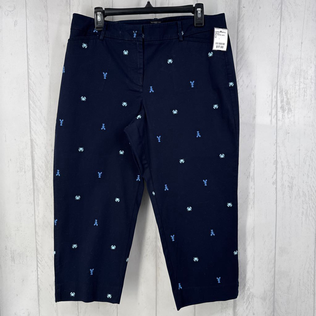 12p lobster print curvy fit crop pant