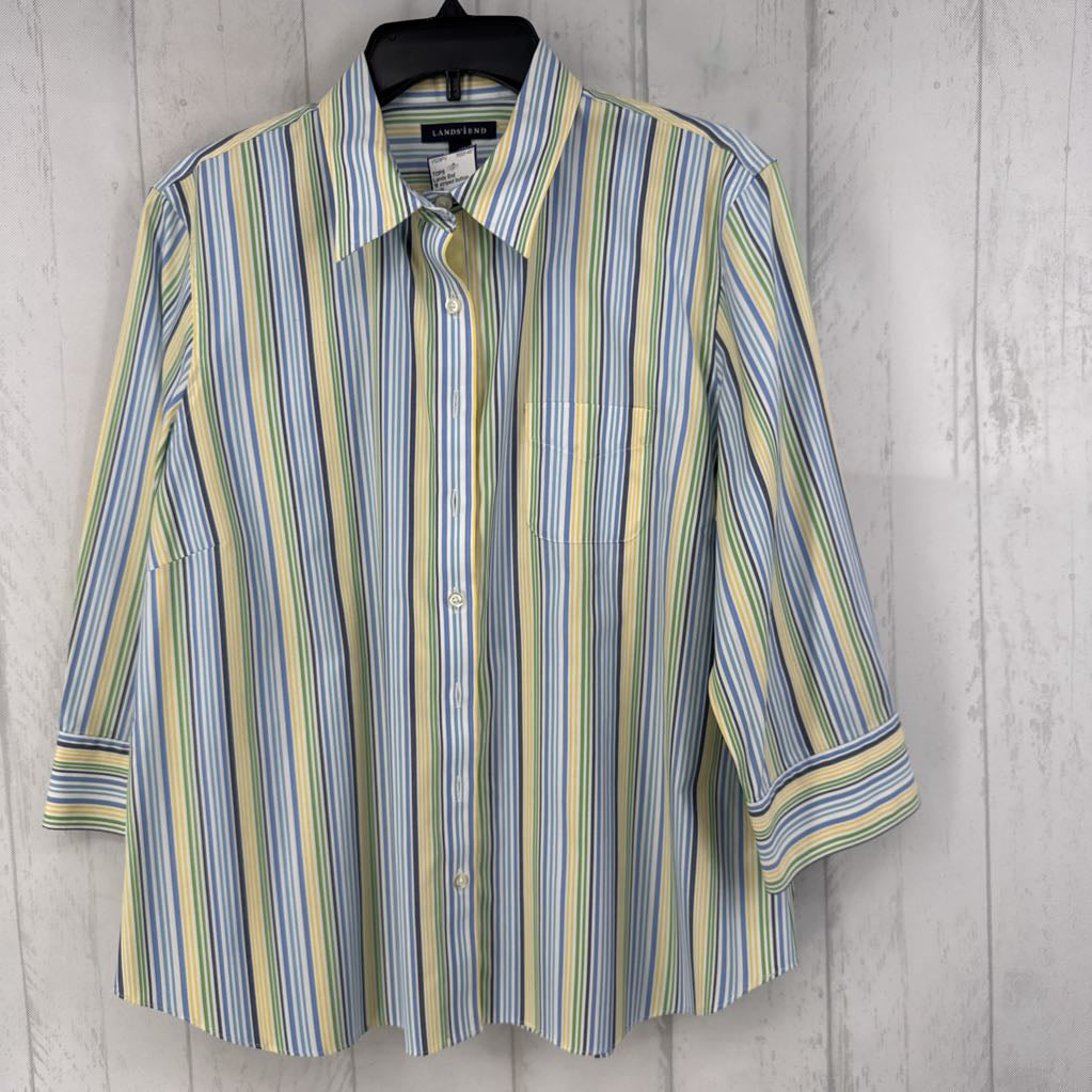 16 striped button down l/s top