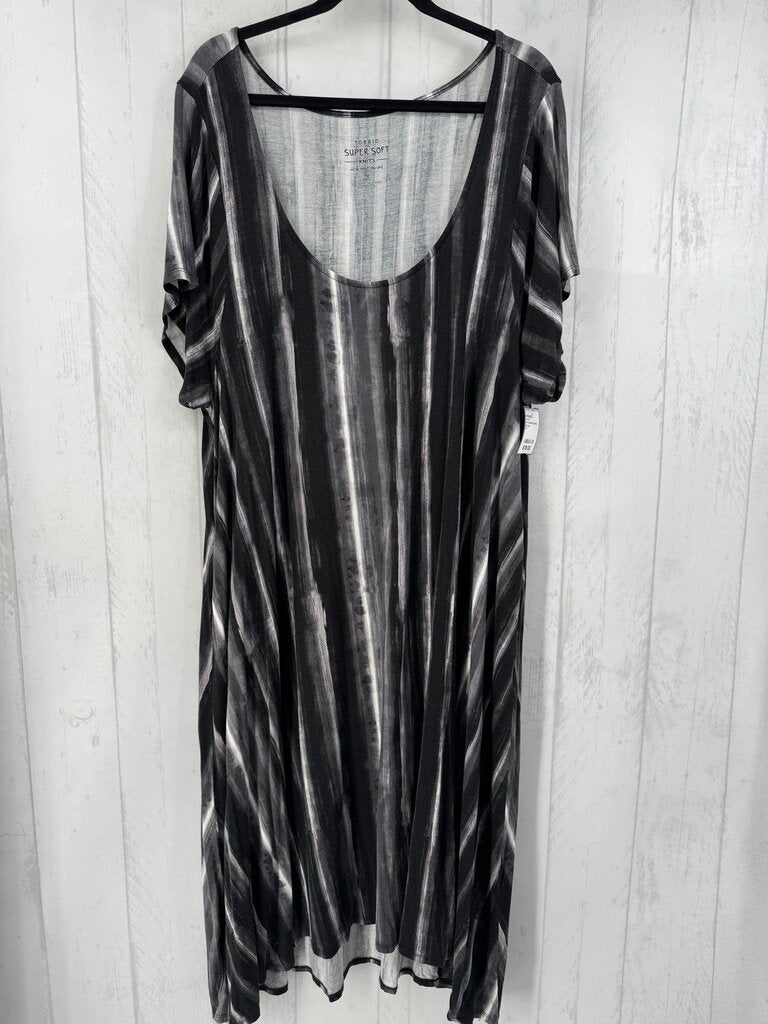 4X striped scoop neck s/s dress