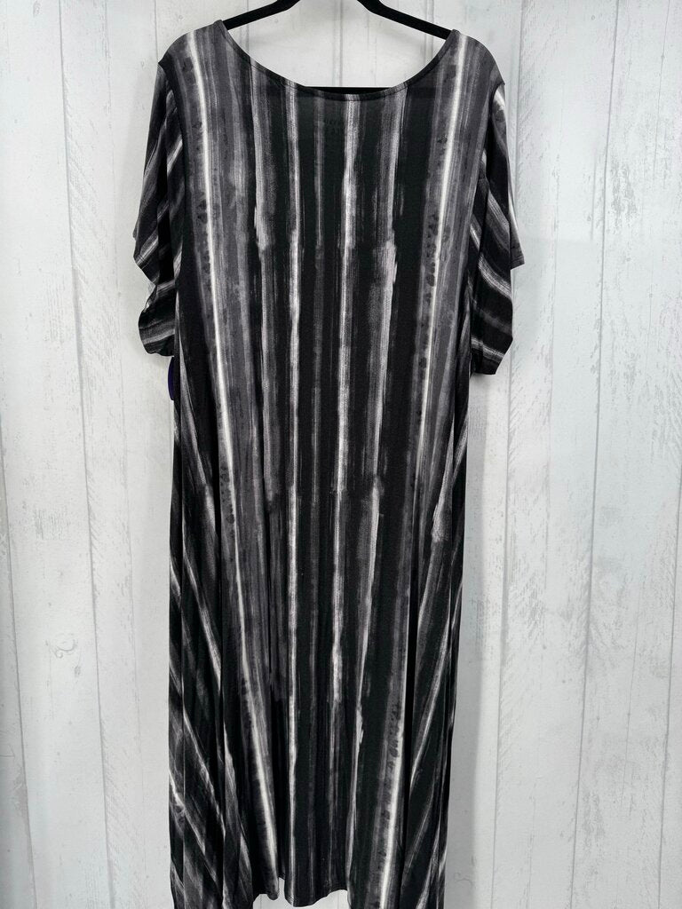 4X striped scoop neck s/s dress