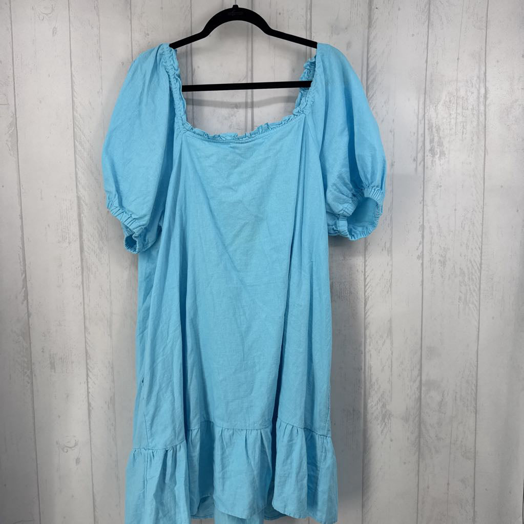 1X linen blend button down s/s dress