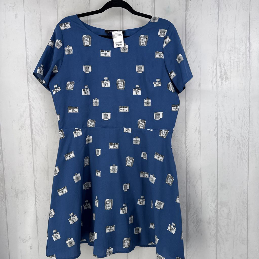 14 camera print s/s dress