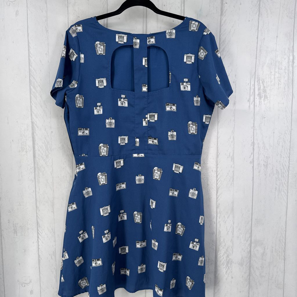 14 camera print s/s dress