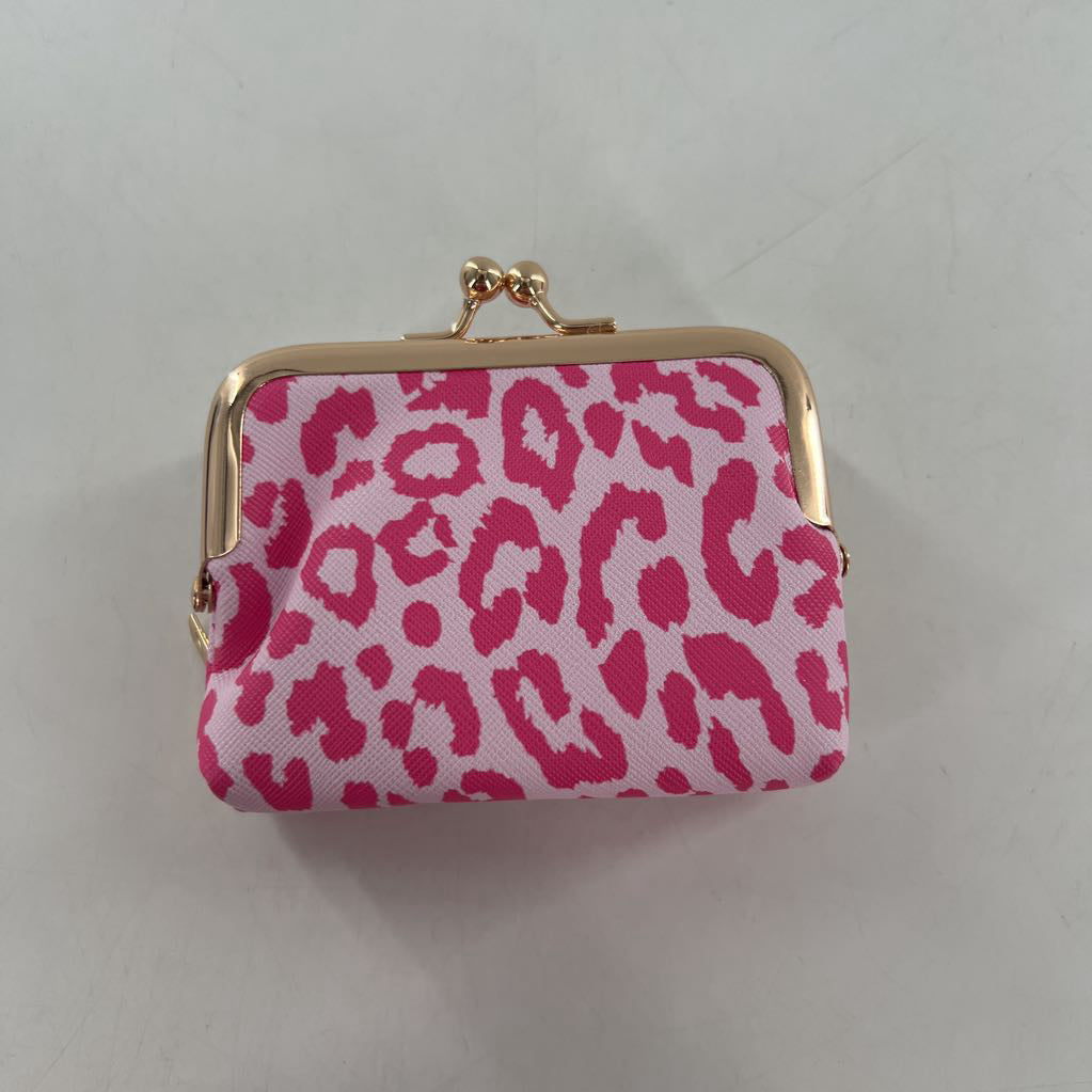 animal print zip around accordion card holder kiss lock coin purse