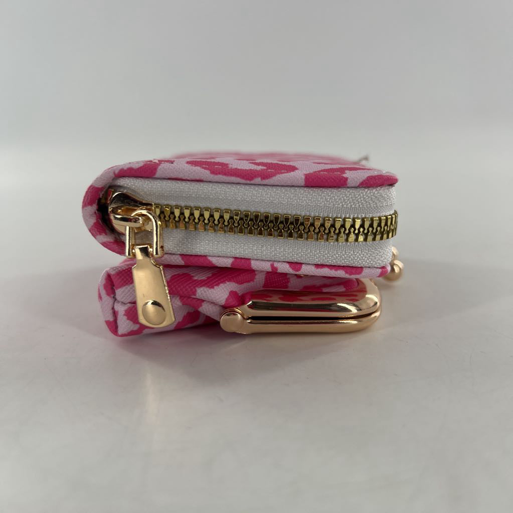 animal print zip around accordion card holder kiss lock coin purse