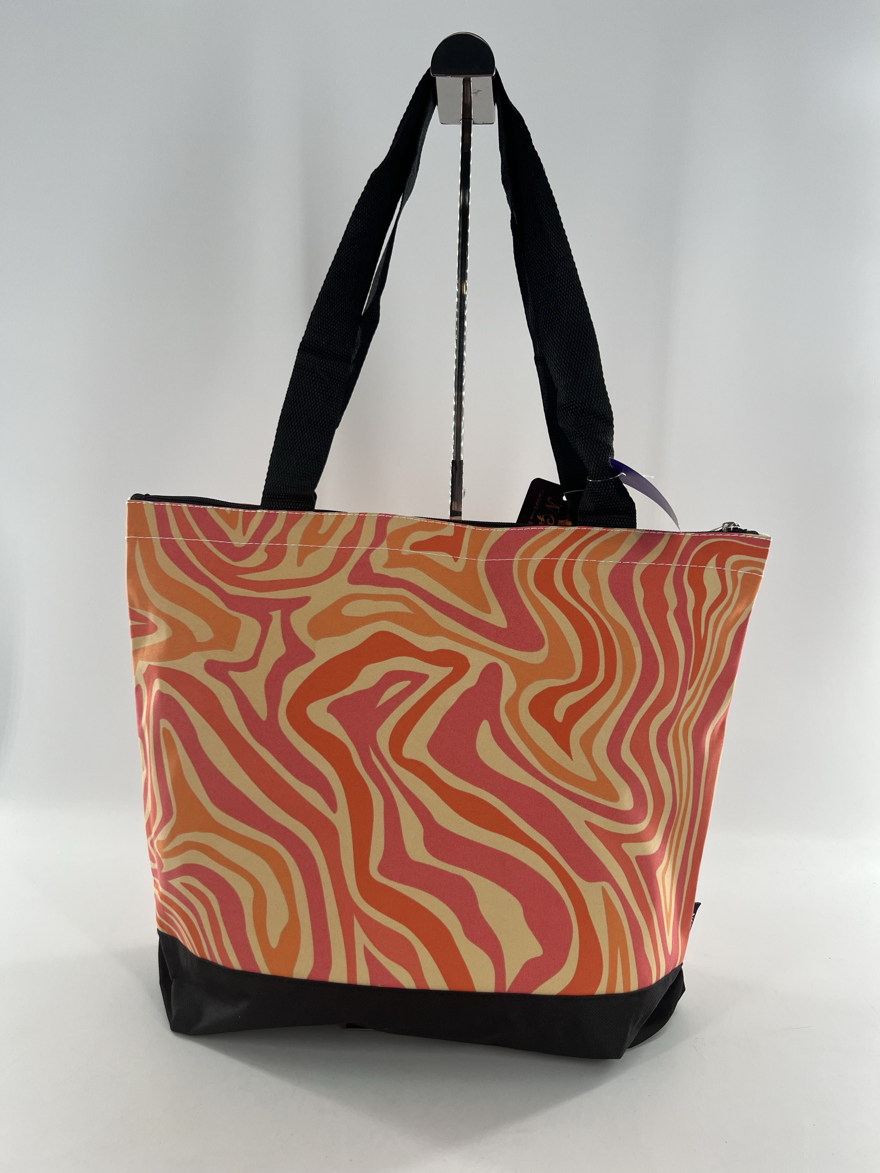 abstract wavy pattern tote w/ coin purse