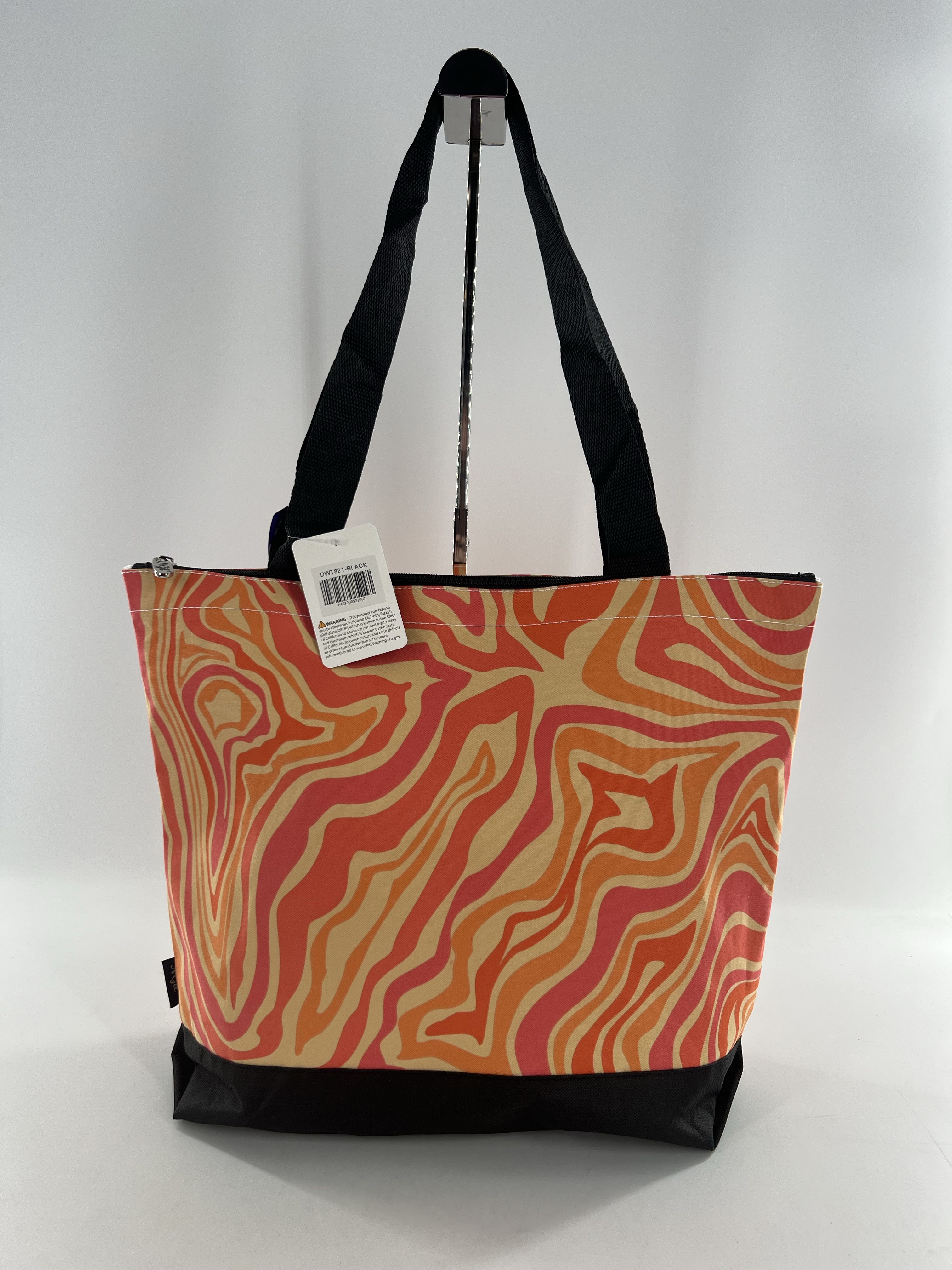 abstract wavy pattern tote w/ coin purse