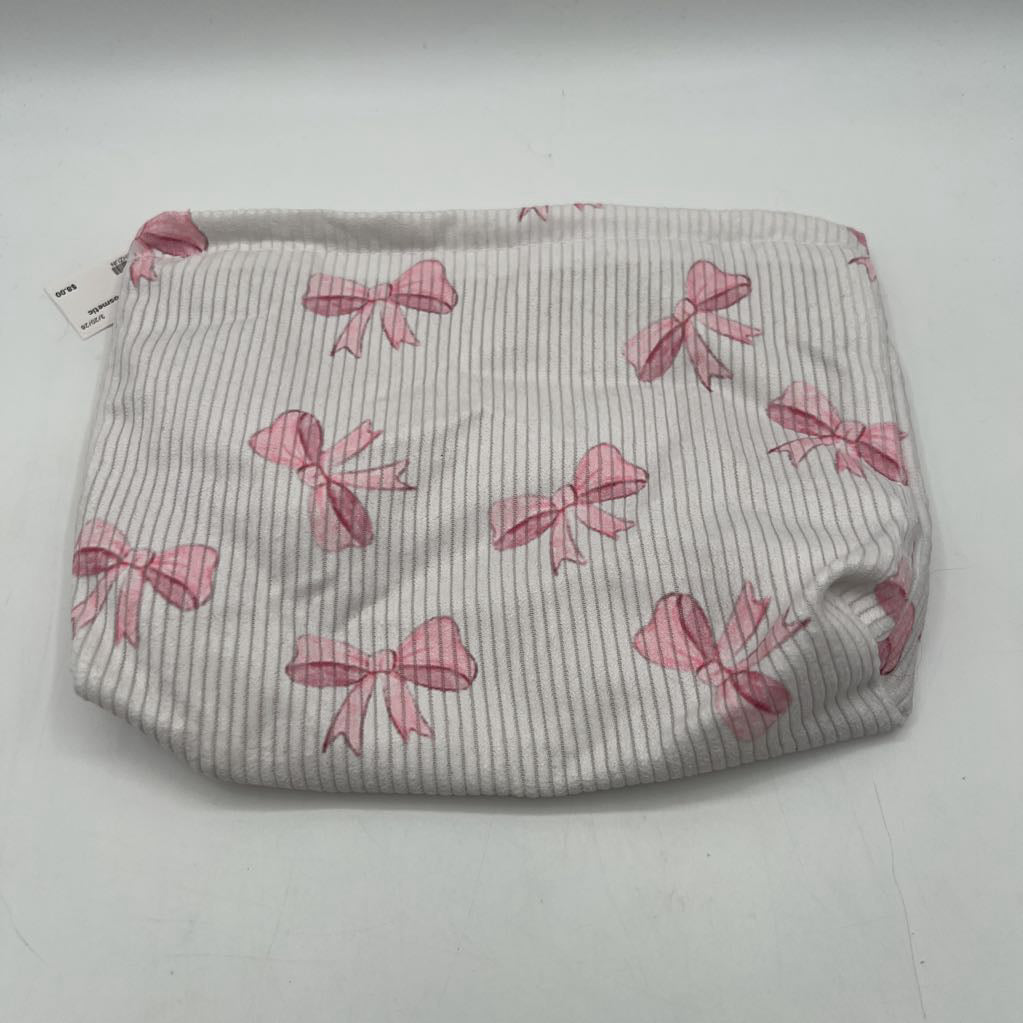 pink bow cosmetic bag