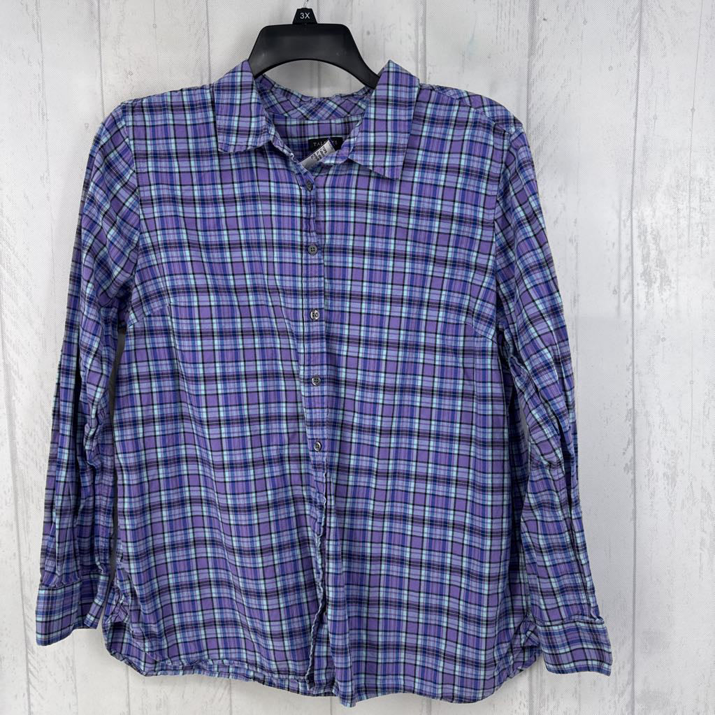 XL plaid button down l/s top