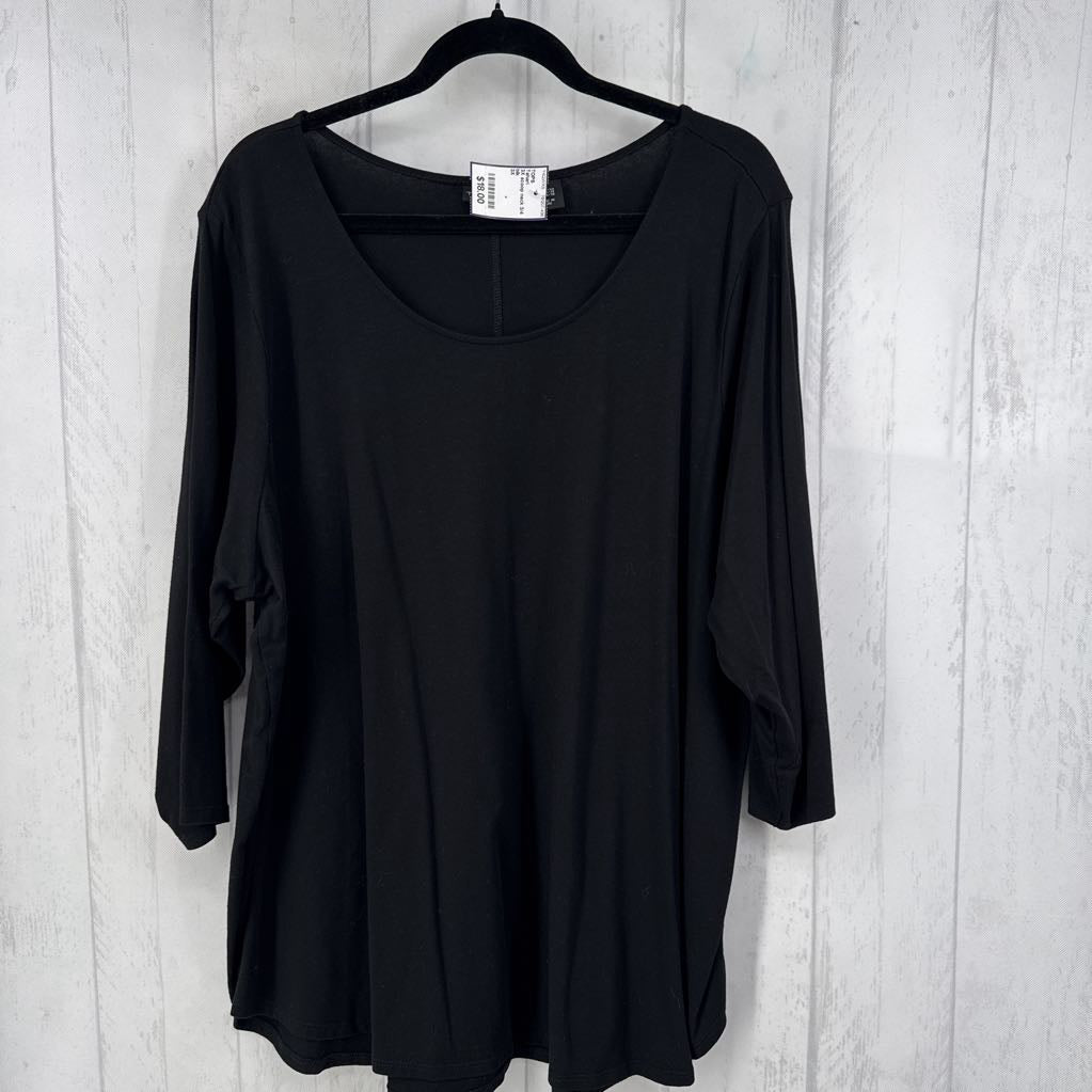 3X scoop neck 3/4 slv tee