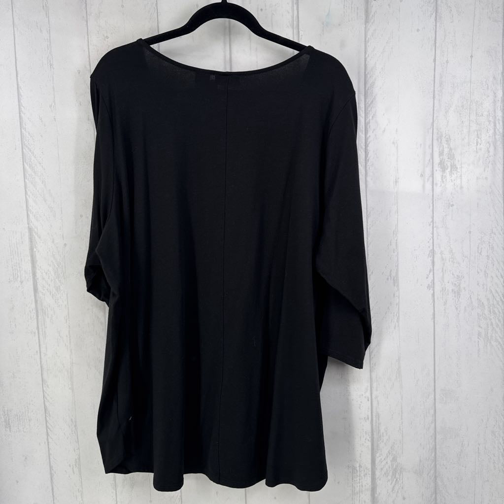 3X scoop neck 3/4 slv tee