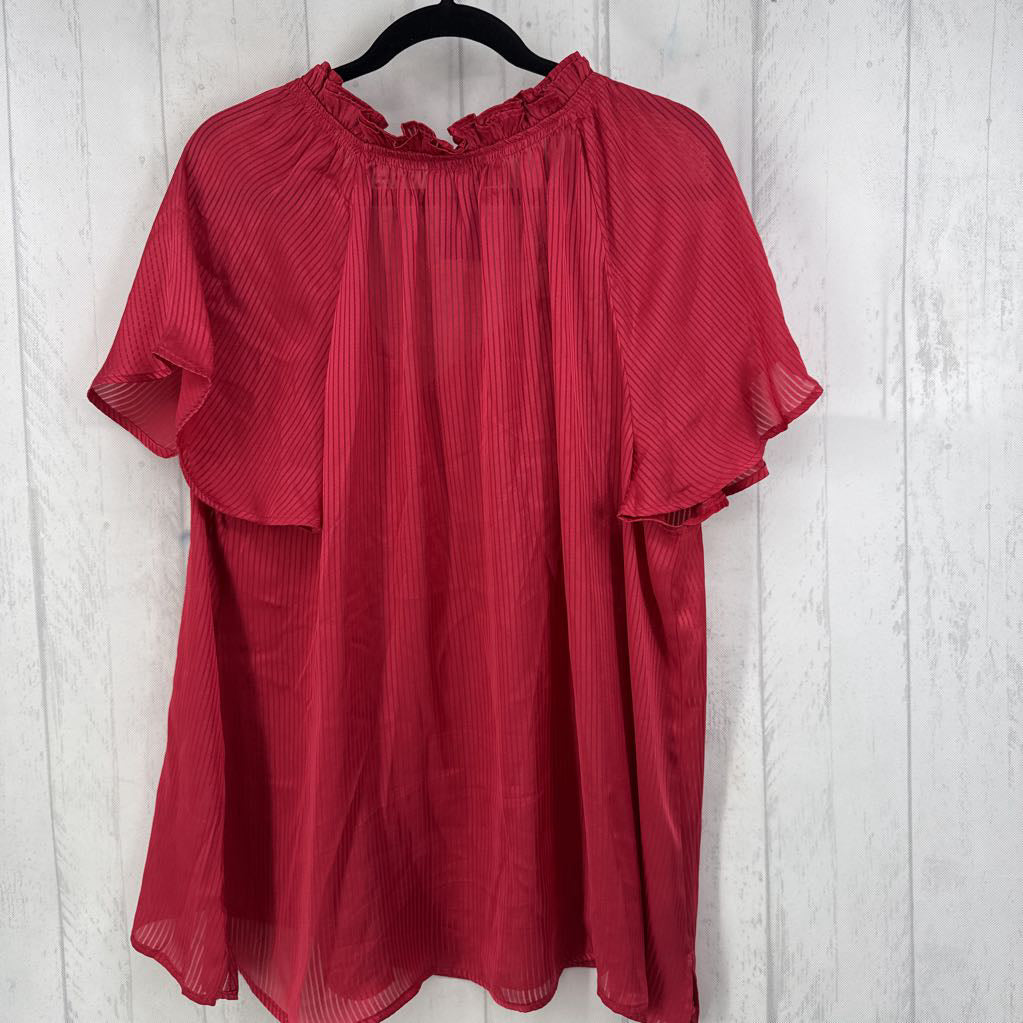 18/20 striped tie front s/s top