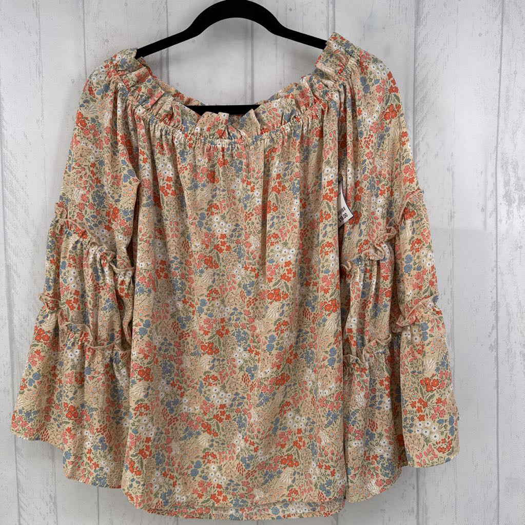 XL flo print l/s top