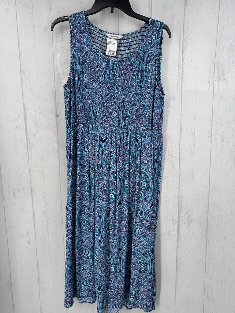 L paisley print smocked slvls dress