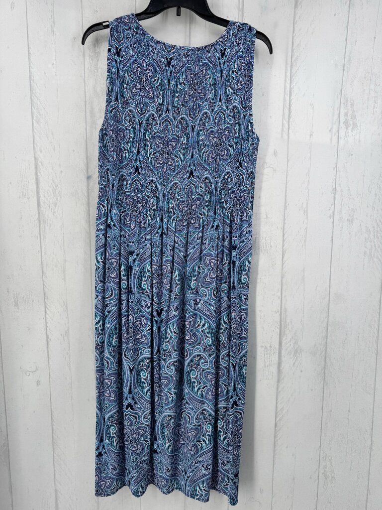 L paisley print smocked slvls dress