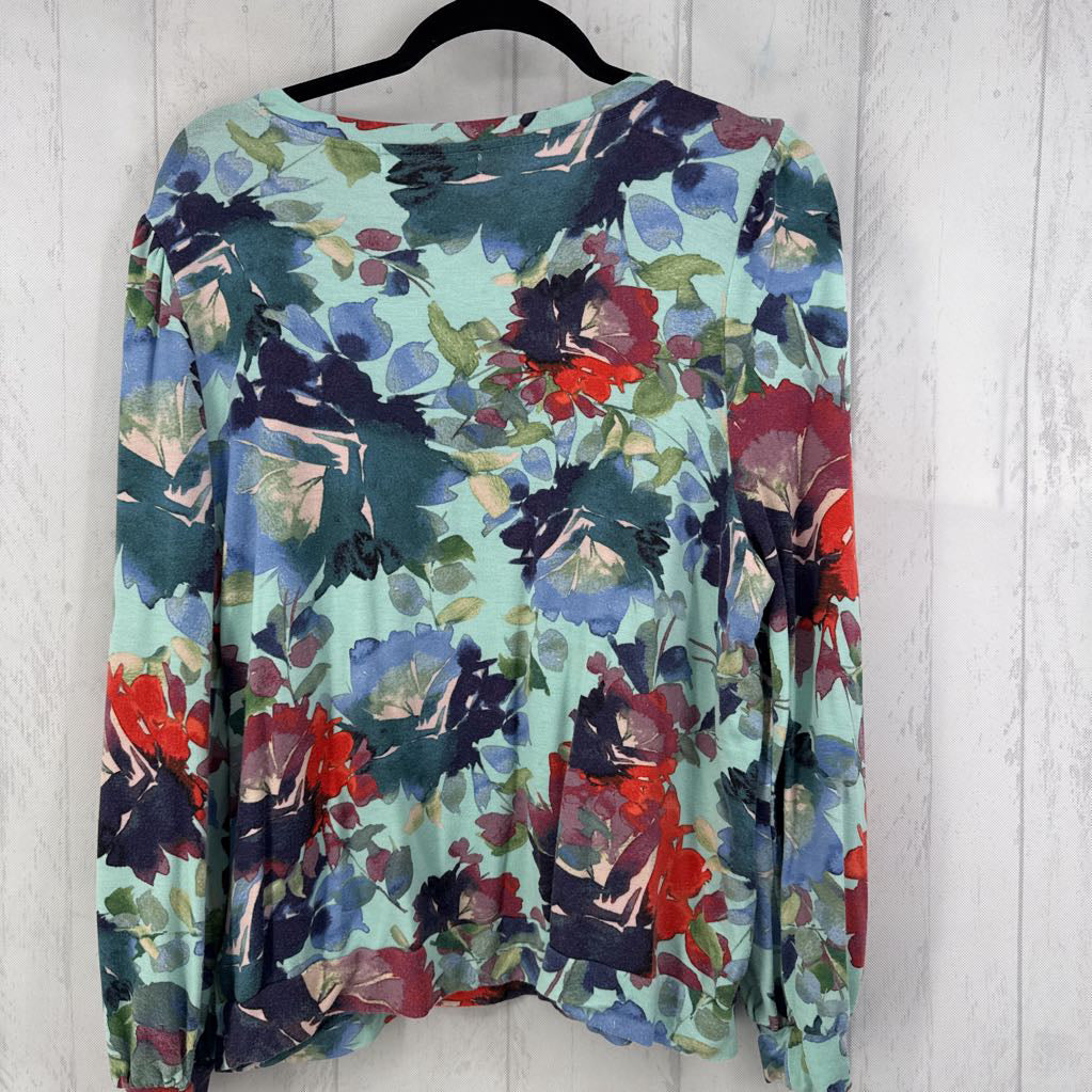 XL flo print l/s top