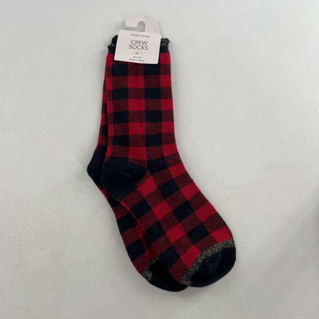 plaid crew socks O/S