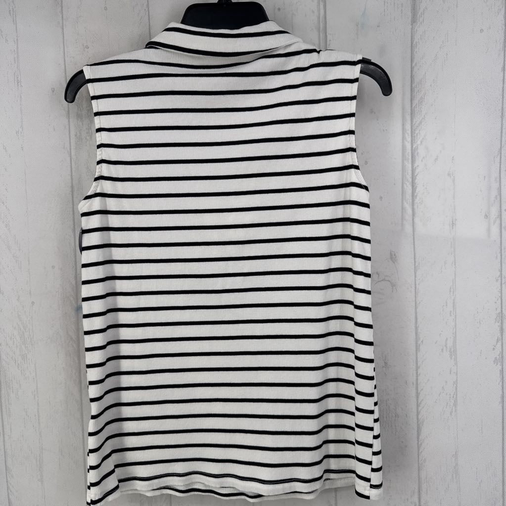 XL striped 1/2 zip tank