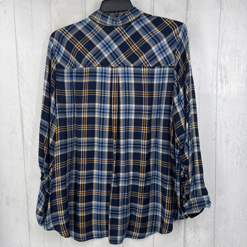 3X plaid button down l/s top