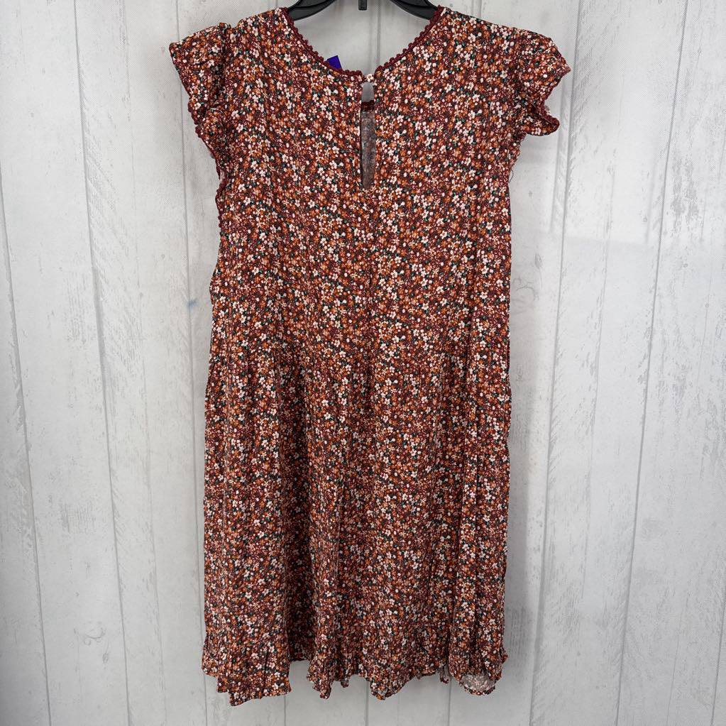 2X flo print tiered flutter slv dress